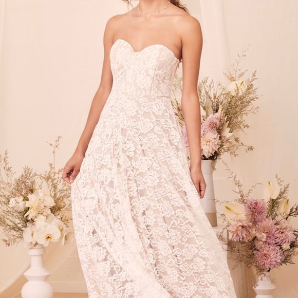 Lulus white lace dress - Picture 2 of 4